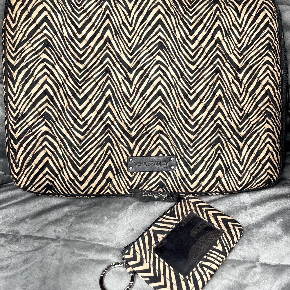 Vera Bradley laptop case with luggage tag